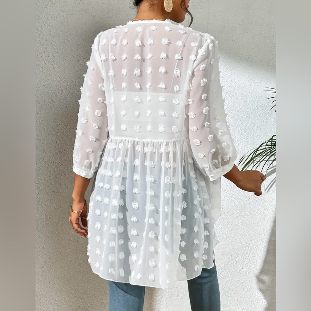 🎉HP 12/3🎉White Sheer Cardigan, NIB - Picture 3 of 7